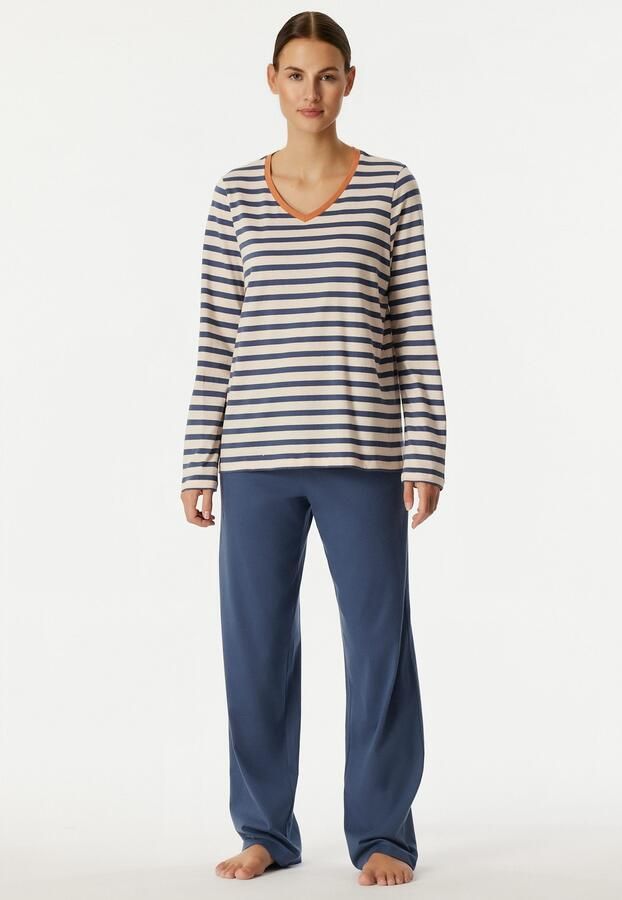 Schiesser Pyjama Casual Essentials Katoen V-hals lange mouwen (2-delig) - Foto 7