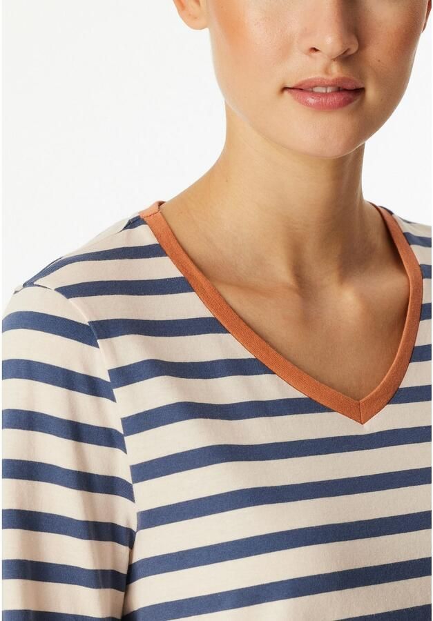 Schiesser Pyjama Casual Essentials Katoen V-hals lange mouwen (2-delig)