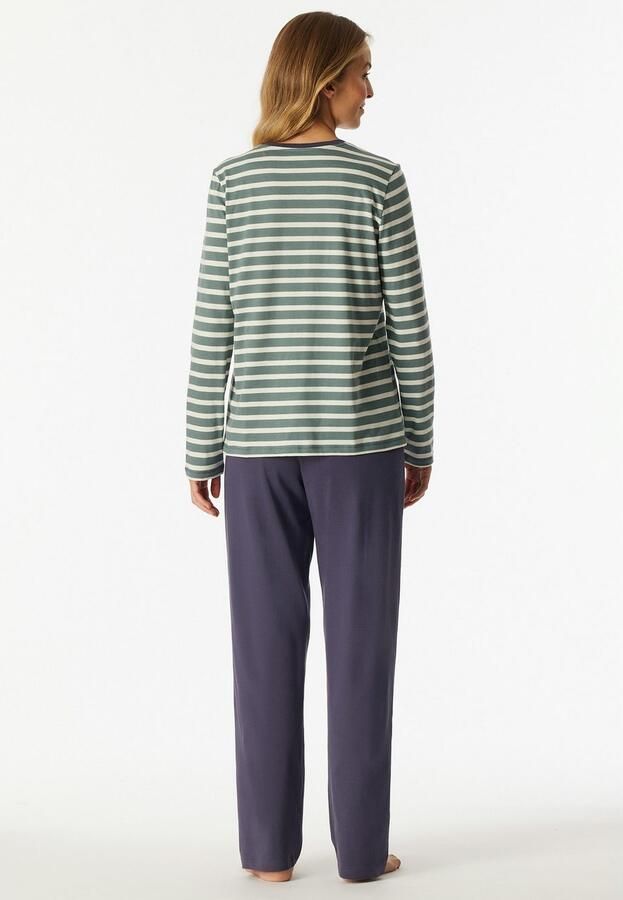 Schiesser Pyjama Casual Essentials Katoen V-hals lange mouwen (2-delig) - Foto 2