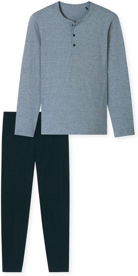 Schiesser Pyjama Casual Essentials met fijne gebreide strepen knoopsluiting lange mouwen (2-delig) - Foto 5