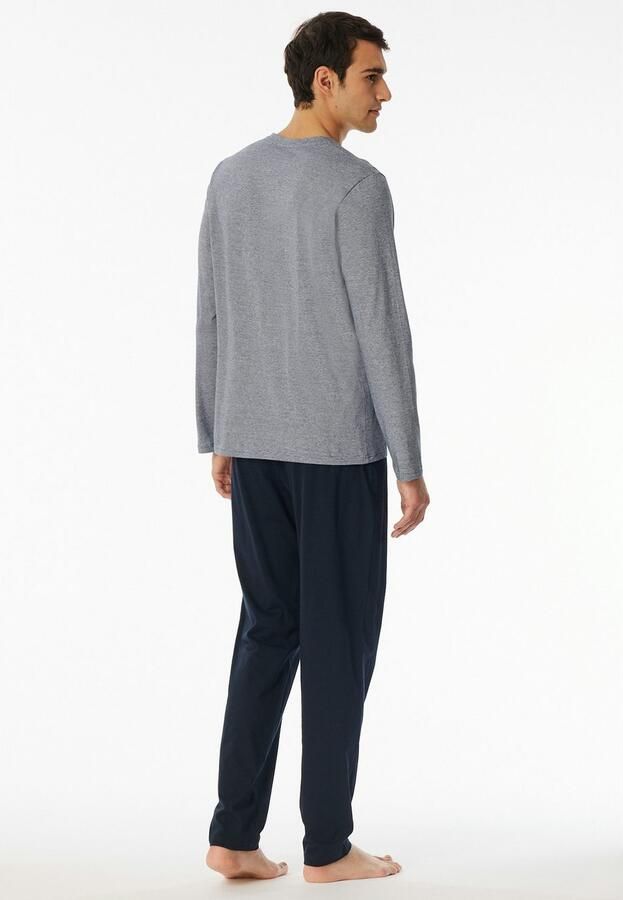 Schiesser Pyjama Casual Essentials met fijne gebreide strepen knoopsluiting lange mouwen (2-delig) - Foto 2