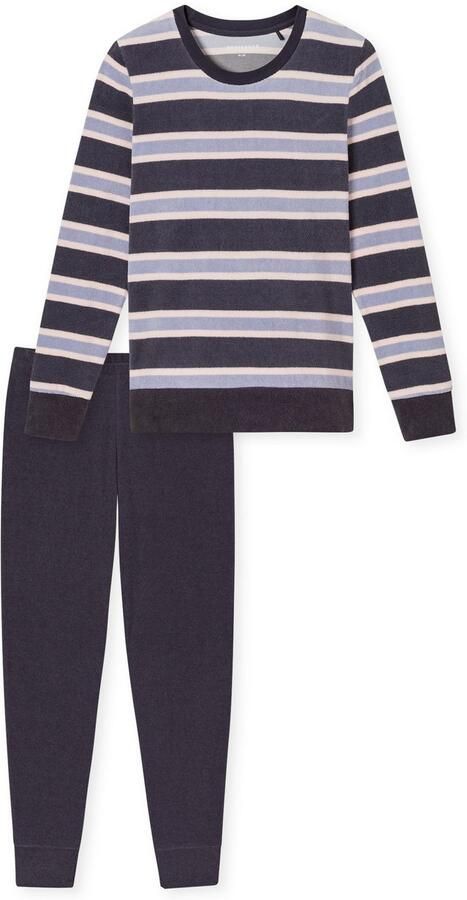 Schiesser Pyjama Casual Essentials verwarmende badstof-kwaliteit ronde halslijn lange mouwen (2-delig) - Foto 5