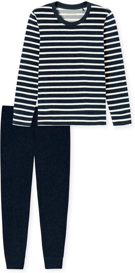 Schiesser Pyjama Casual Essentials verwar de badstof-kwaliteit ronde halslijn lange mouwen (2-delig) - Foto 6