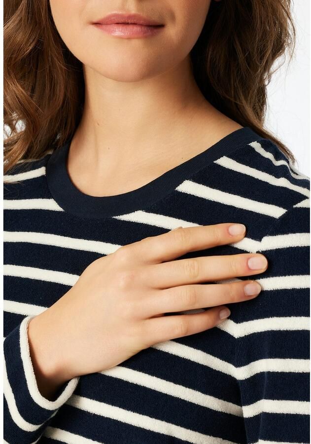 Schiesser Pyjama Casual Essentials verwar de badstof-kwaliteit ronde halslijn lange mouwen (2-delig)