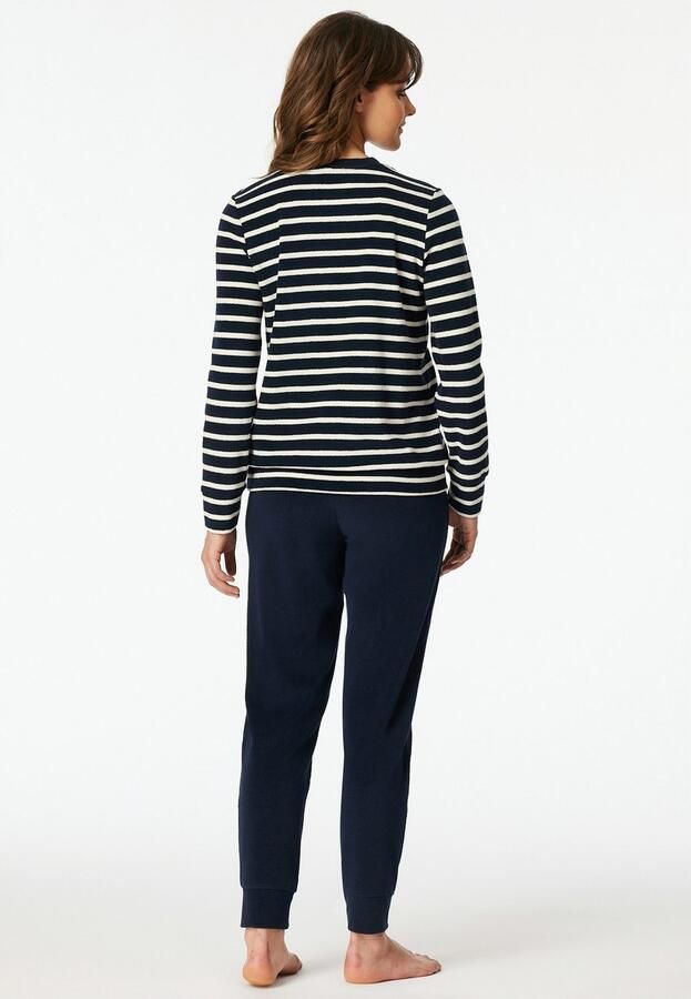 Schiesser Pyjama Casual Essentials verwar de badstof-kwaliteit ronde halslijn lange mouwen (2-delig) - Foto 3