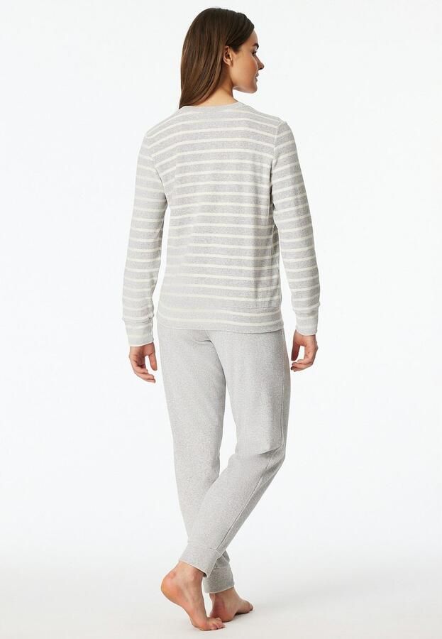 Schiesser Pyjama Casual Essentials verwar de badstof-kwaliteit ronde halslijn lange mouwen (2-delig) - Foto 3
