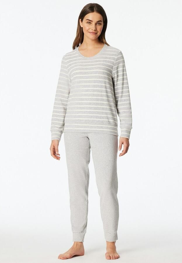 Schiesser Pyjama Casual Essentials verwar de badstof-kwaliteit ronde halslijn lange mouwen (2-delig) - Foto 4