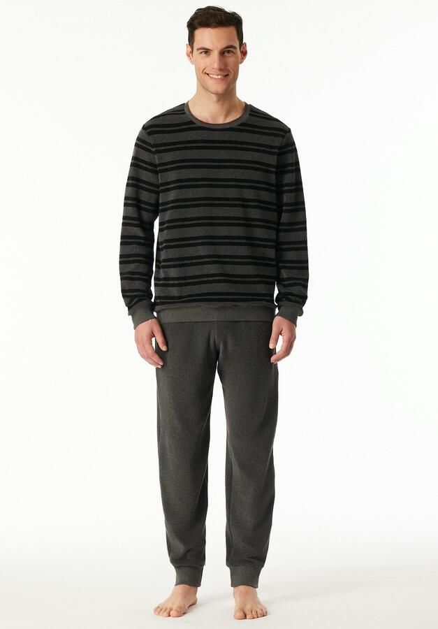 Schiesser Pyjama Casual Nightwear Ronde hals strikband verwar d badstof lange mouw (2-delig) - Foto 6