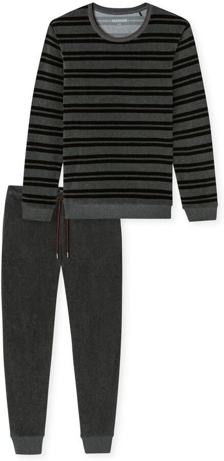 Schiesser Pyjama Casual Nightwear Ronde hals strikband verwar d badstof lange mouw (2-delig) - Foto 4