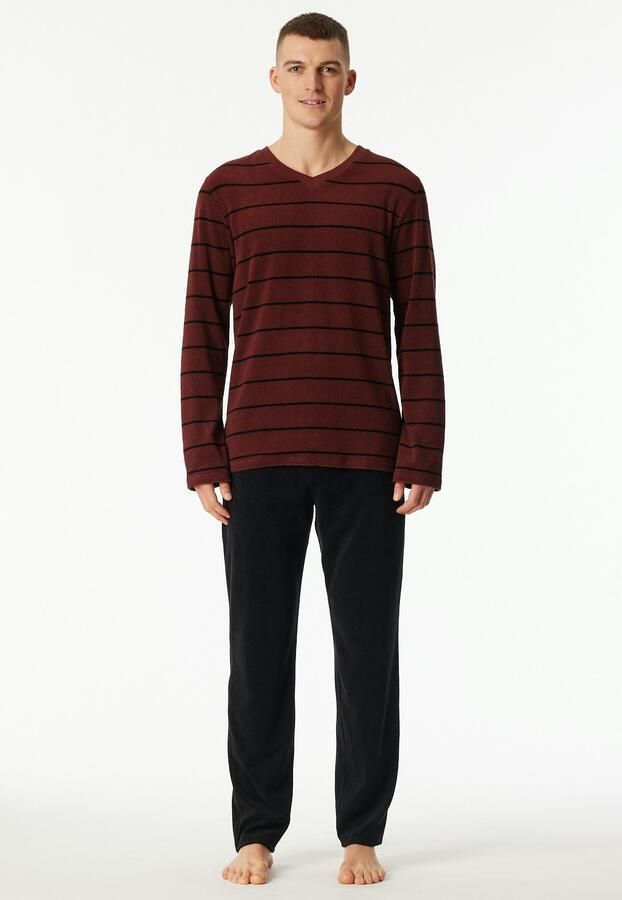 Schiesser Pyjama Casual Nightwear zijzakken verwar d badstof v-hals lange mouw (2-delig) - Foto 8