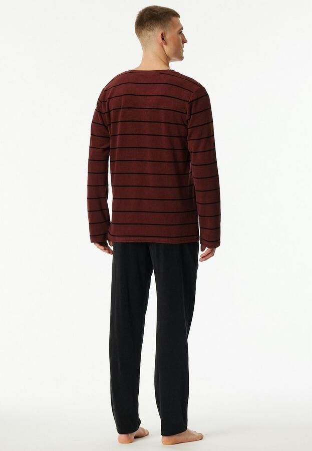 Schiesser Pyjama Casual Nightwear zijzakken verwar d badstof v-hals lange mouw (2-delig) - Foto 4