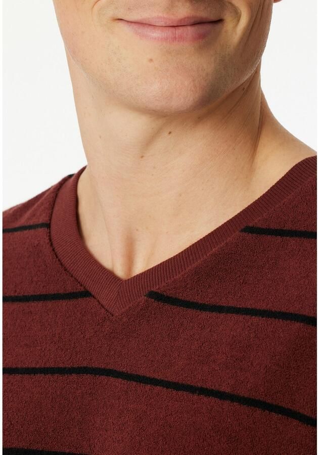 Schiesser Pyjama Casual Nightwear zijzakken verwar d badstof v-hals lange mouw (2-delig)