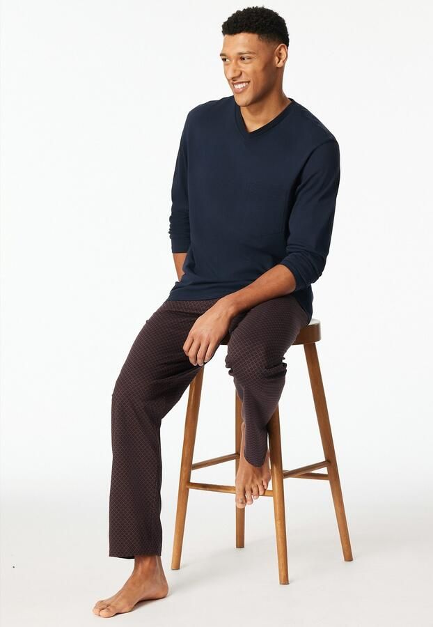 Schiesser Pyjama Comfort Essentials met v-hals en opgestikte borstzak (2-delig) - Foto 7