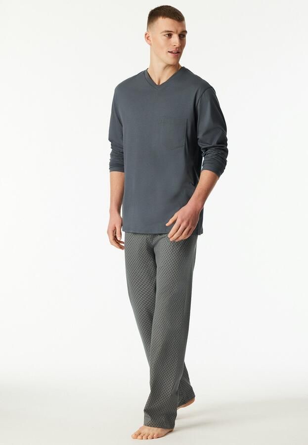 Schiesser Pyjama Comfort Essentials met v-hals en opgestikte borstzak (2-delig) - Foto 7