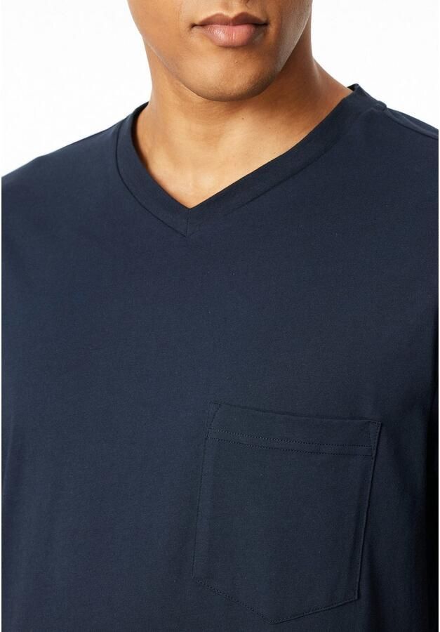 Schiesser Pyjama Comfort Essentials met v-hals en opgestikte borstzak (2-delig)