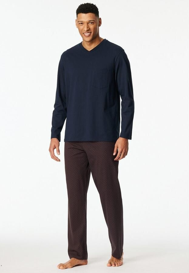 Schiesser Pyjama Comfort Essentials met v-hals en opgestikte borstzak (2-delig) - Foto 3