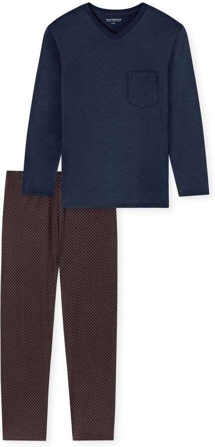 Schiesser Pyjama Comfort Essentials met v-hals en opgestikte borstzak (2-delig) - Foto 5