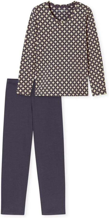 Schiesser Pyjama Comfort Essentials V-hals katoen lange mouwen (2-delig) - Foto 5