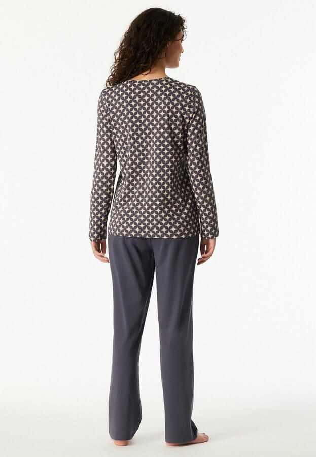 Schiesser Pyjama Comfort Essentials V-hals katoen lange mouwen (2-delig) - Foto 3