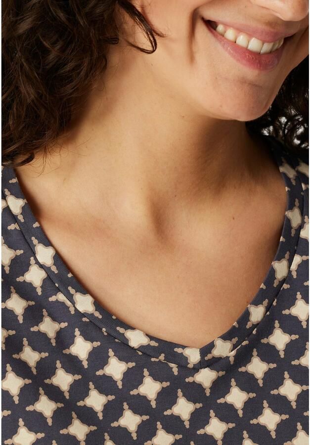 Schiesser Pyjama Comfort Essentials V-hals katoen lange mouwen (2-delig)