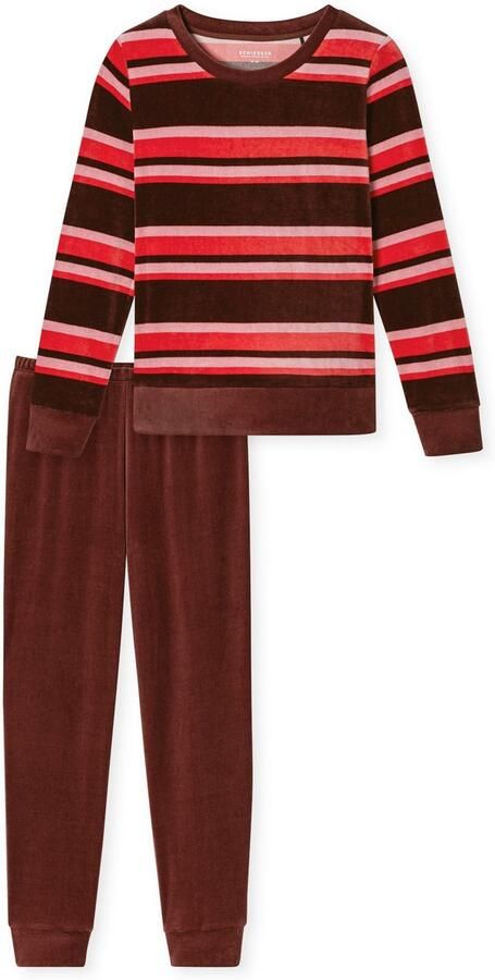 Schiesser Pyjama Comfort Nightwear Katoenmix ronde hals lange mouwen velours kwaliteit - Foto 7