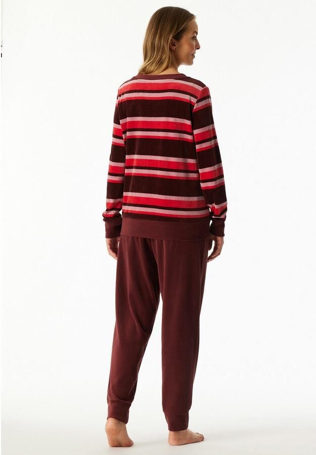 Schiesser Pyjama Comfort Nightwear Katoenmix ronde hals lange mouwen velours kwaliteit - Foto 4