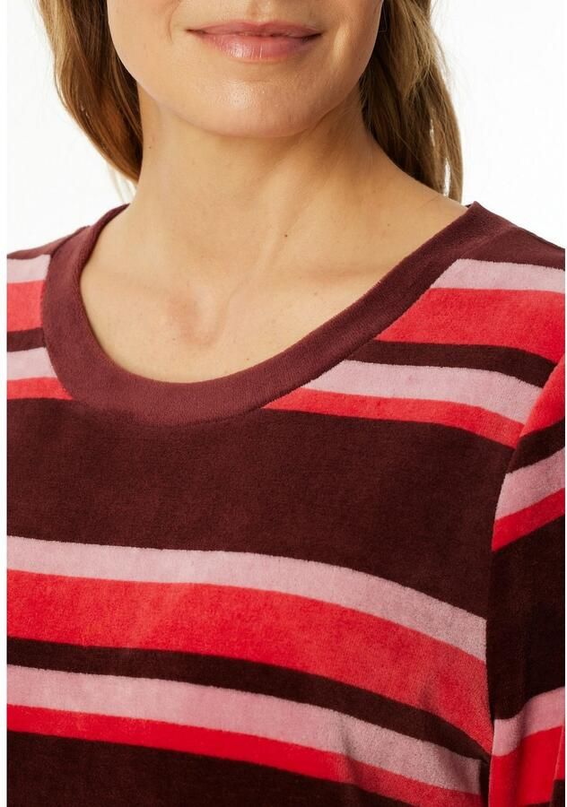 Schiesser Pyjama Comfort Nightwear Katoenmix ronde hals lange mouwen velours kwaliteit