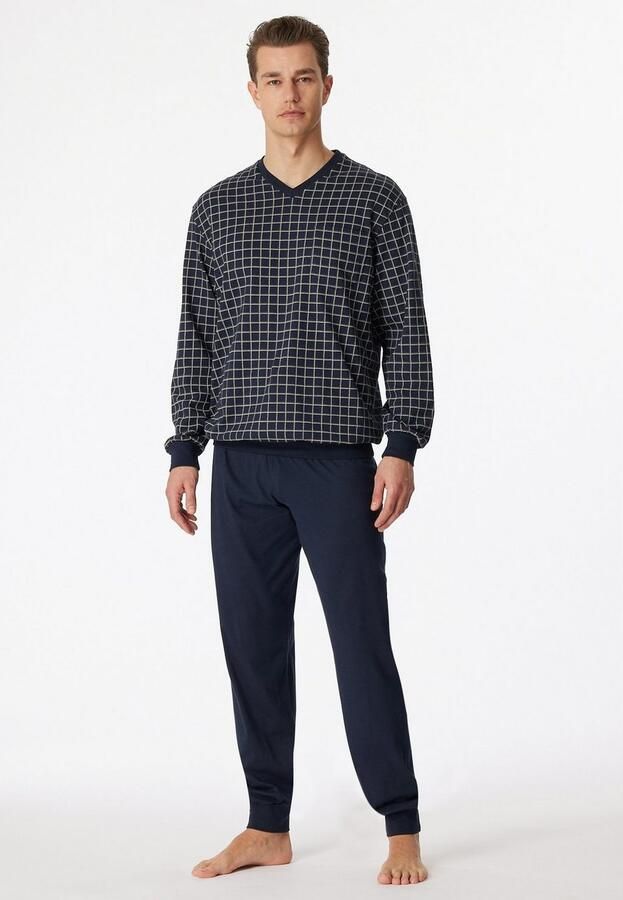 Schiesser Pyjama Dark sapphire met klassiek ruitmotief (2-delig) - Foto 3