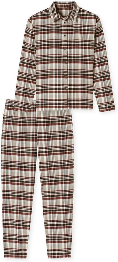 Schiesser Pyjama Familiy geruit knopen aan de voorkant katoen lange mouwen (2-delig) - Foto 10