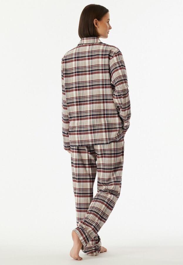 Schiesser Pyjama Familiy geruit knopen aan de voorkant katoen lange mouwen (2-delig) - Foto 4