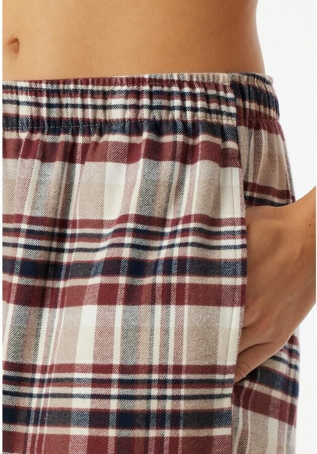 Schiesser Pyjama Familiy geruit knopen aan de voorkant katoen lange mouwen (2-delig)