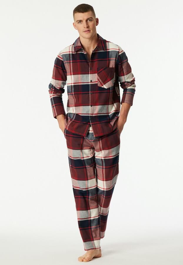 Schiesser Pyjama SELECTED PREMIUM WARMING Borstzak katoen verwarmend flanel lange mouw (2-delig) - Foto 5