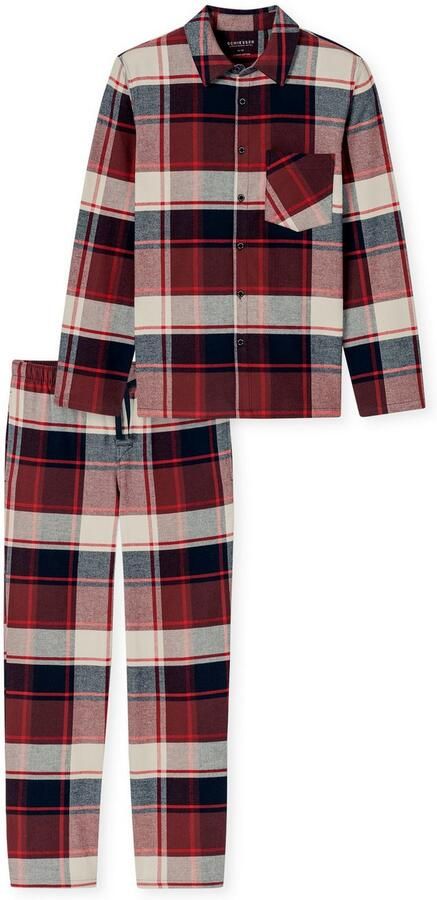 Schiesser Pyjama SELECTED PREMIUM WARMING Borstzak katoen verwarmend flanel lange mouw (2-delig) - Foto 4