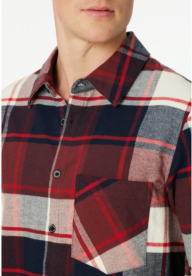 Schiesser Pyjama SELECTED PREMIUM WARMING Borstzak katoen verwarmend flanel lange mouw (2-delig)