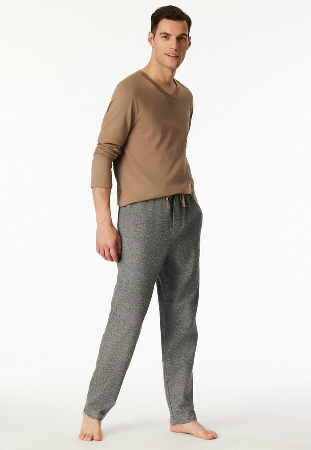Schiesser Pyjamabroek Mix + Relax verborgen knoopsluiting zijzakken verwar d flanel - Foto 3