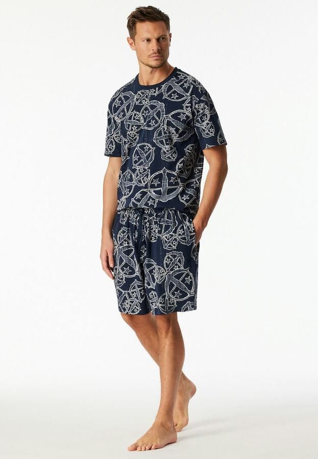 Schiesser Pyjamashort 150 YEARS zijzakken allover-print katoen - Foto 4