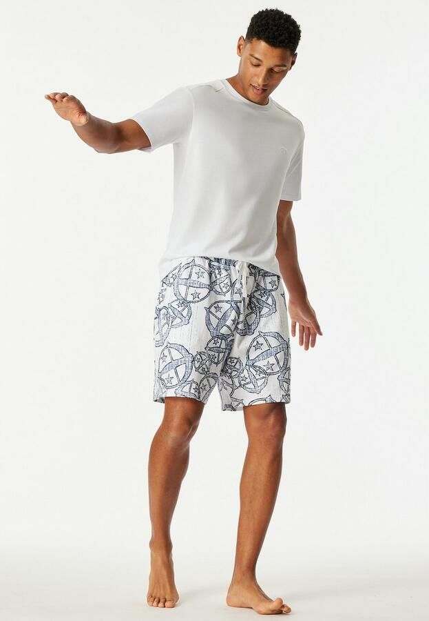 Schiesser Pyjamashort 150 YEARS zijzakken allover-print katoen - Foto 4