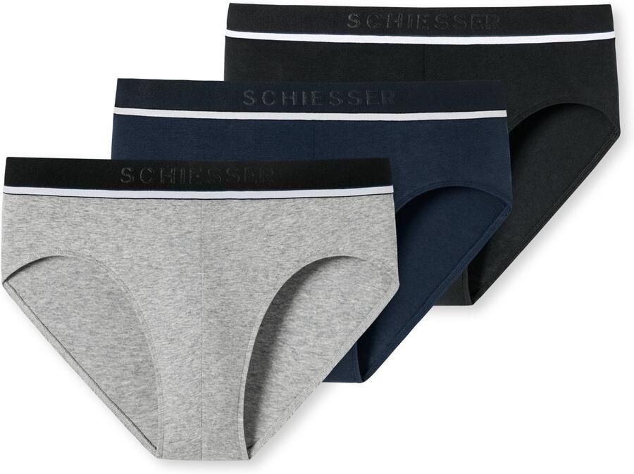 Schiesser Rio-slip 95 5 met sportieve logo-webgummiband met smalle witte aanzet (3 stuks) - Foto 5