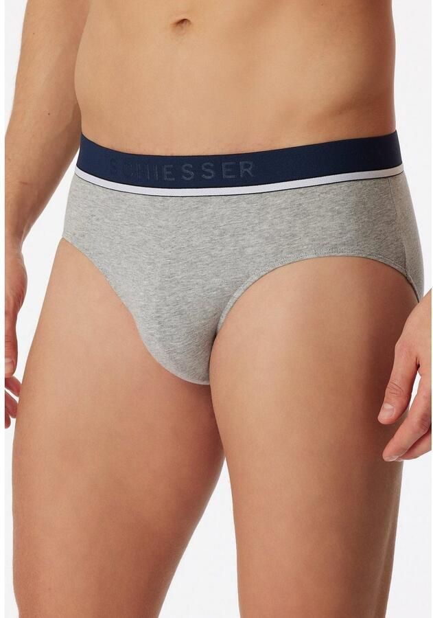 Schiesser Rio-slip 95 5 met sportieve logo-webgummiband met smalle witte aanzet (3 stuks)