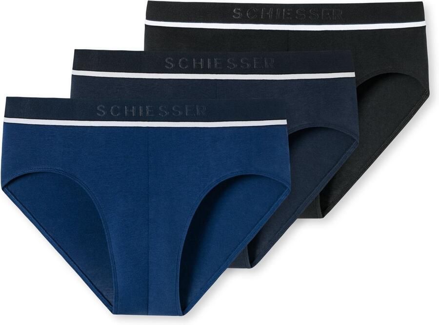 Schiesser Rio-slip 95 5 met sportieve logo-webgummiband met smalle witte aanzet (3 stuks) - Foto 5