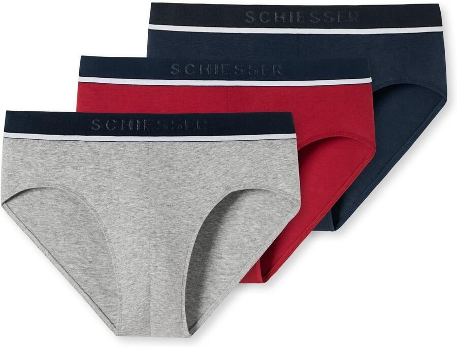 Schiesser Rio-slip 95 5 met sportieve logo-webgummiband met smalle witte aanzet (3 stuks) - Foto 5