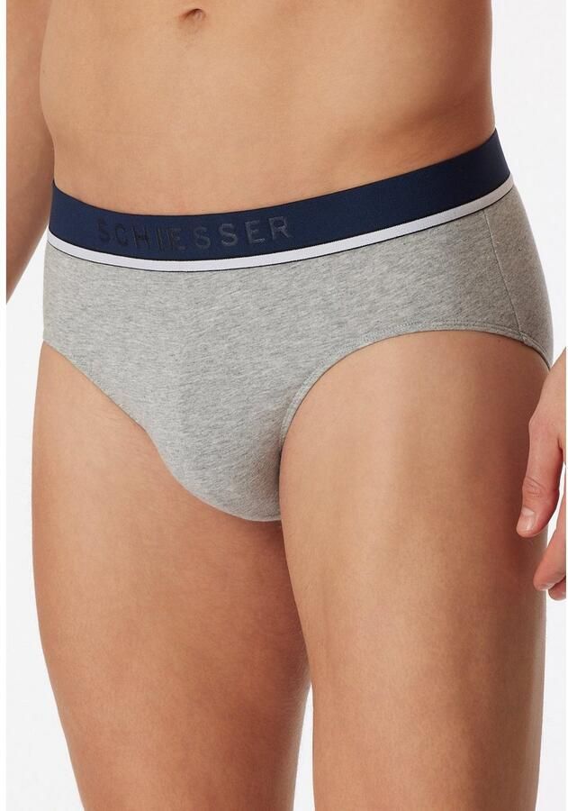 Schiesser Rio-slip 95 5 met sportieve logo-webgummiband met smalle witte aanzet (3 stuks)