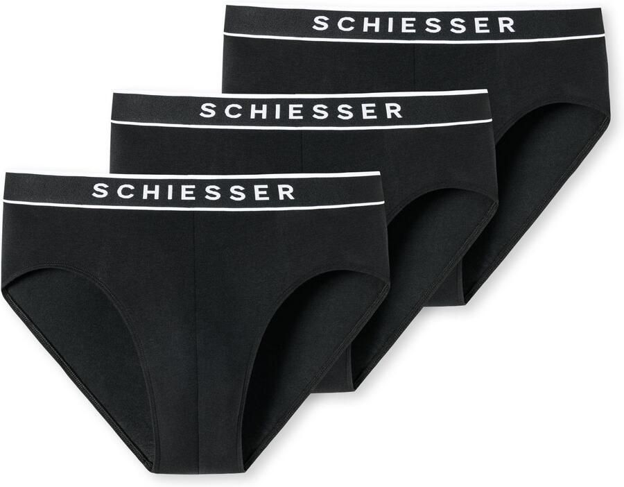 Schiesser Rio-slip 95 5 met sportieve webgummiband met contrasterend -logo (3 stuks) - Foto 2