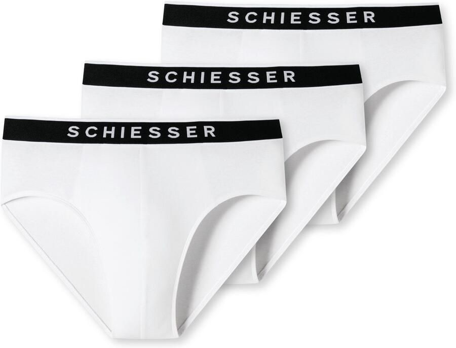 Schiesser Rio-slip 95 5 met sportieve webgummiband met contrasterend -logo (3 stuks) - Foto 5