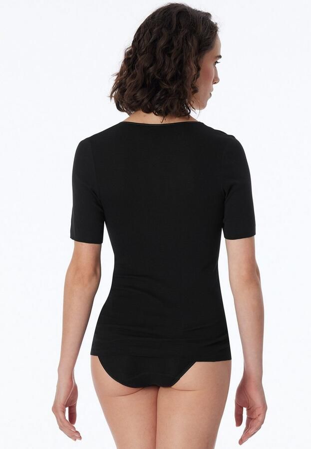 Schiesser Shirt met korte mouwen LUXURY Ronde halslijn 1 2-mouw katoen zonder storende zijnaden - Foto 5