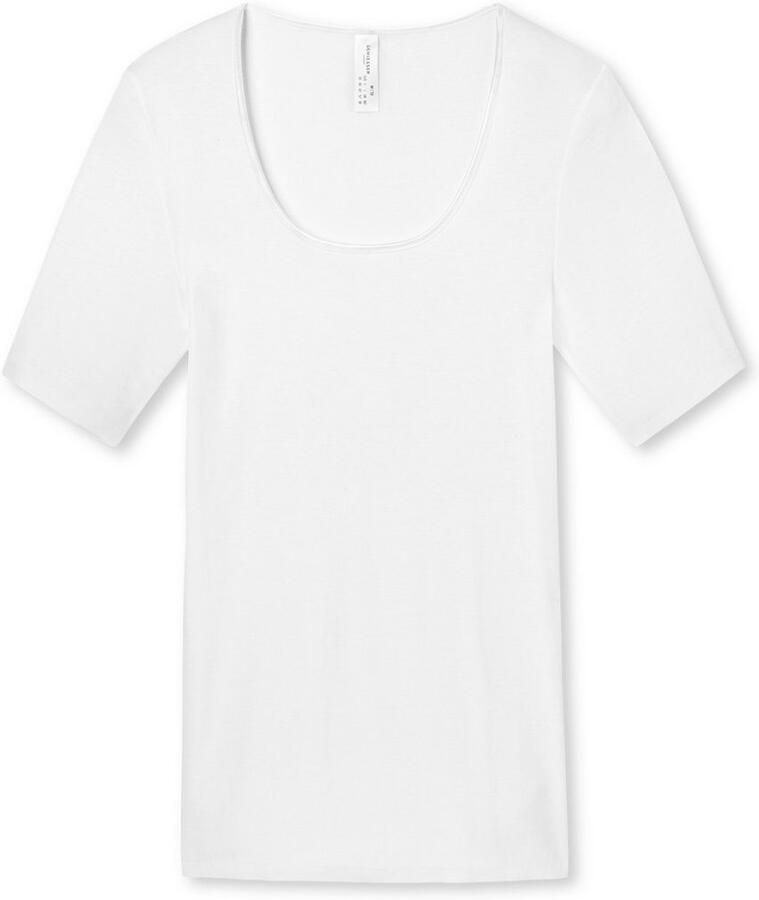 Schiesser Shirt met korte mouwen LUXURY Ronde halslijn 1 2-mouw katoen zonder storende zijnaden
