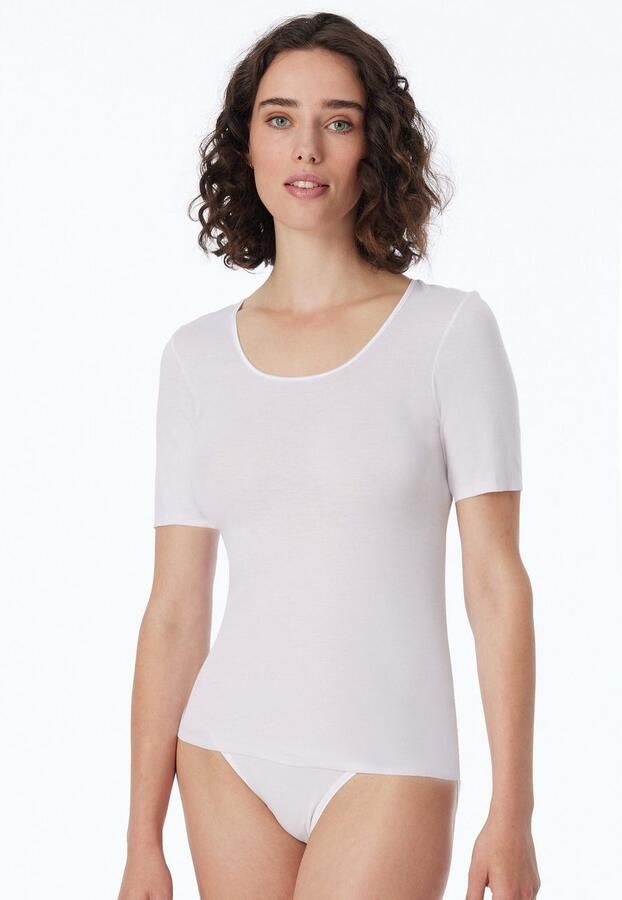 Schiesser Shirt met korte mouwen LUXURY Ronde halslijn 1 2-mouw katoen zonder storende zijnaden - Foto 5