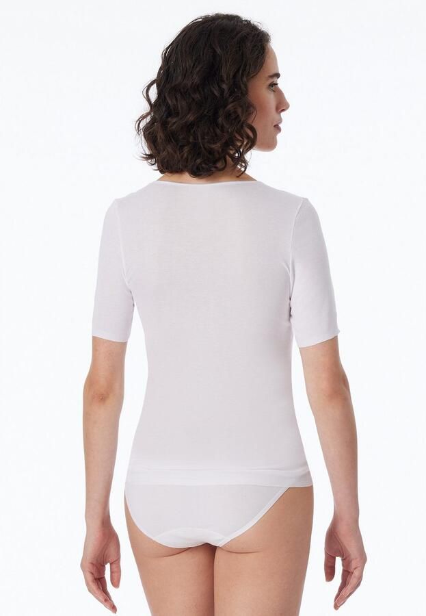 Schiesser Shirt met korte mouwen LUXURY Ronde halslijn 1 2-mouw katoen zonder storende zijnaden - Foto 4