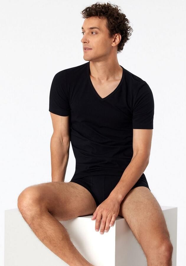 Schiesser Shirt met V-hals 95 5 met een diepe v-hals (Set van 2) - Foto 3