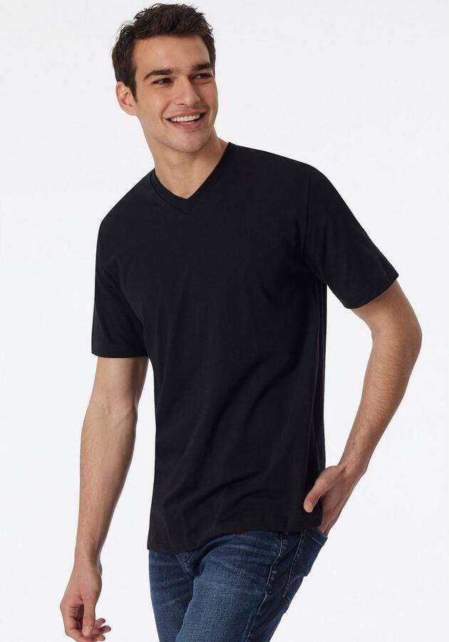 Schiesser Shirt met V-hals Essentials (2-delig Set van 2)